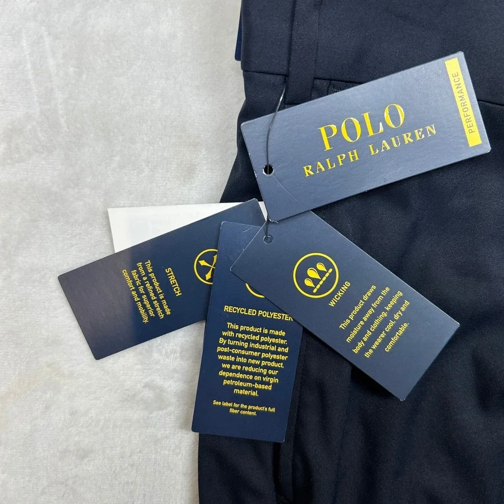 Polo Ralph‎ Lauren Performance Chino Pants Mens 40x32 Navy Blue Tailored Fit NEW